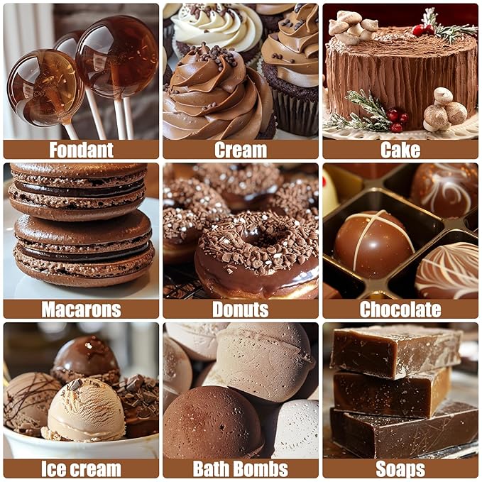 Oil Based Food Coloring for Chocolate - 50ml Brown Upgraded Edible Oil Based Food Dye for Cake Decorating, Baking, Candy Melts, Cookie, Icing Frosting, Fondant, Meringues - 1.69 Fl.Oz Bottles