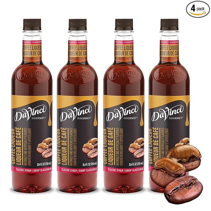 DaVinci Gourmet Classic Coffee Liqueur Syrup, 25.4 Fluid Ounces (Pack of 4)