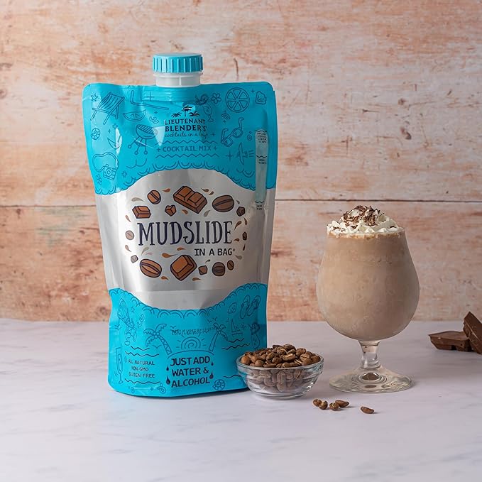 Lt. Blender's Mudslide Cocktail Mix - All Natural Creamy Rich Chocolate Coffee Blend, Easy to Make Slushy Cocktail, Resealable and Portable, 16 Servings per bag (Pack of 1)