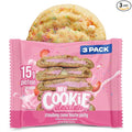 My Cookie Dealer Protein Cookies, Strawberry Creme (2.2oz, Pack of 3) - 15g Protein per Cookie - Individually Wrapped Workout Snacks for On-The-Go Travel