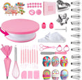 Cake Decorating Supplies Kit Tools 255pcs, Cake Decorating Set with Cake Turntable, 12 Numbered Icing Piping Tips, Cookie Cutters, Icing Smoother & Other Accessories for Cake Decoration (255 PCS)