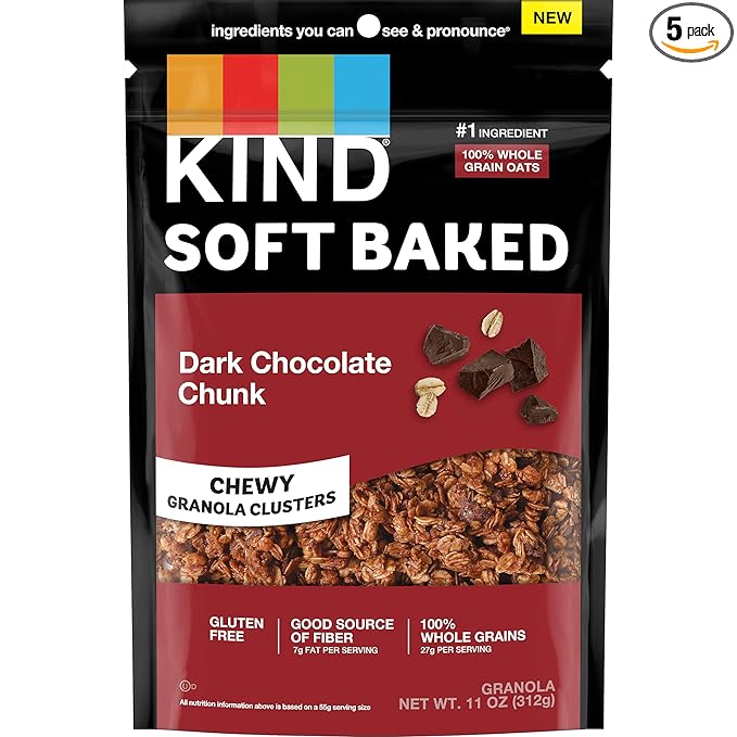 KIND Soft Baked Granola, Dark Chocolate Chunk, 5 count