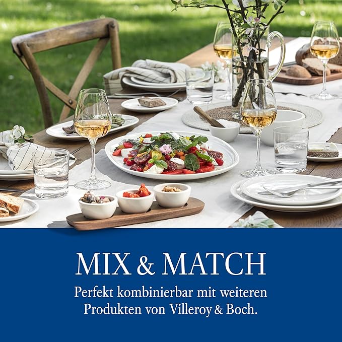 Villeroy & Boch New Moon Set, 4 Pieces, Elegant, Modern Sloping Long Drink, Crystal Glass, Transparent, Dishwasher Safe