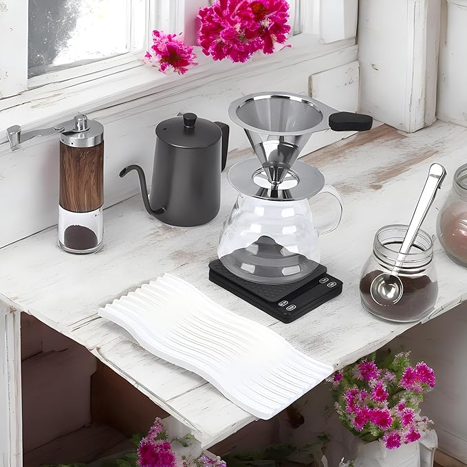 Pour Over Coffee Dripper Stainless Steel Reusable Cone Coffee Filters #2