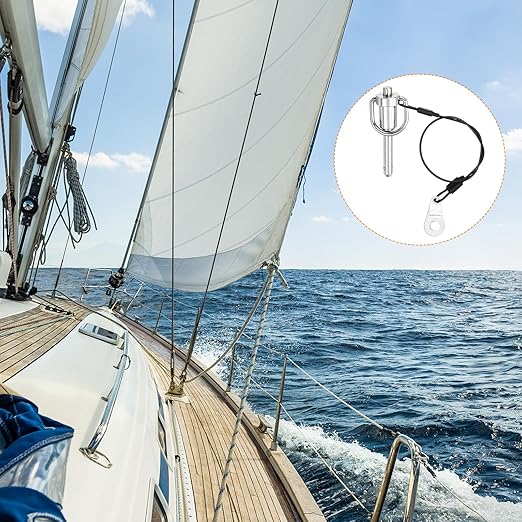 uxcell 1 Pcs Quick Release Pin, 1/4" x 1"(Dia. x L) Push-Button Ball Locking Pin 304 Stainless Steel Ring Handle Locking Pin with Wire for Audio Bimini Top Marine, Silver