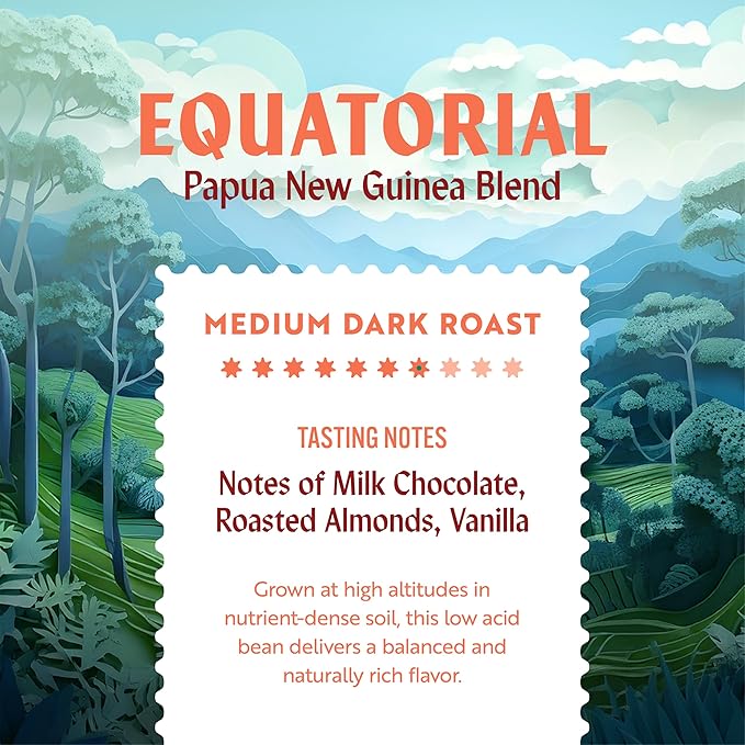 Clean Coffee Co. - Low Acid Medium-Dark Roast, Tested for Molds and Toxins, Papua New Guinea Blend, Notes of Milk Chocolate and Roasted Almonds (Ground, 12 oz Bag) (Pack of 2)