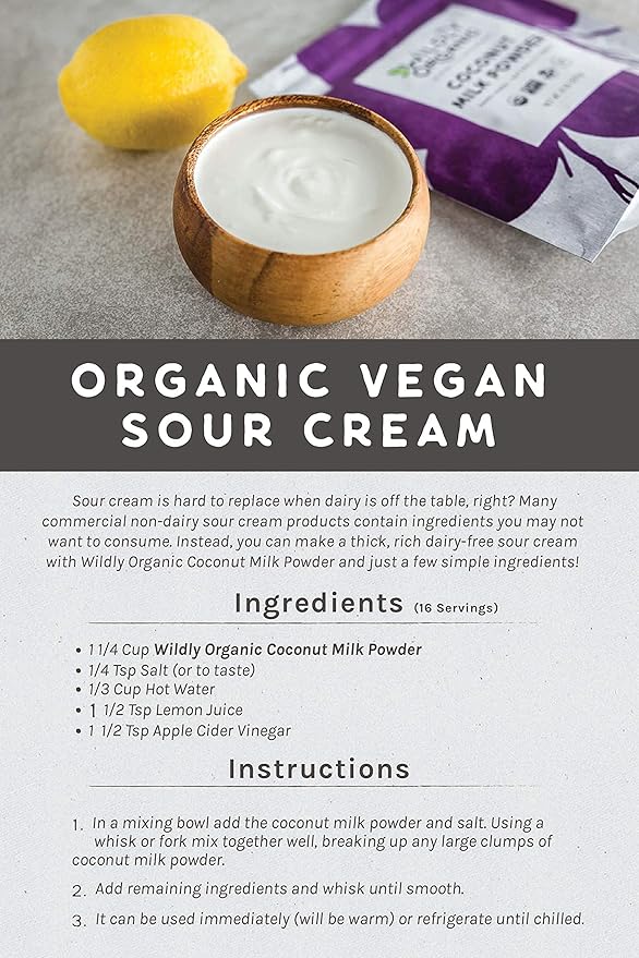 Wildly Organic Coconut Milk Powder 16 Oz, 1 lb Bag - Organic, Dairy-Free, Dry Milk Powder, Unsweetened, Dehydrated, Gluten-Free, Soy-Free, Non-GMO, Kosher, Vegan, 97% Coconut Milk with Zero Fillers | Makes Coconut Milk & Cream by Adding Water, Perfect ...