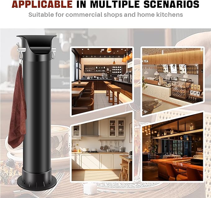 Espresso Coffee Knock Box for Barista Commercial Knock Box for Espresso Coffee Grounds Floor Standing Knock Box with Garbage Bags and Towels
