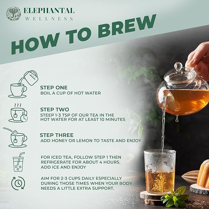 Elephantal Wellness Premium Hormone Herbal Tea | PCOS, Hormonal Balance & Mood Support with Chaste Berry, Shatavari, Dong Quai & Black Cohosh | Handmade, Non-GMO, Caffeine-Free Loose Leaf Blend – 4oz Loose Leaf, 40 Servings