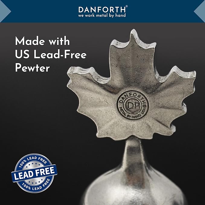DANFORTH – Freestanding Maple Leaf Coffee Scoop/Spoon, Pewter, 3.75”, Made In USA