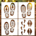 Christmas Stencils 12” Christmas Santa Footprint Stencils Reusable Reindeer Elf Santa Shoe Stencil Holiday Drawing Templates for Floor Porch Wood Sign Decor