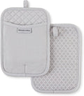 KitchenAid Asteroid Pot Holder 2-Pack Set, Matte Grey, 7"x10"
