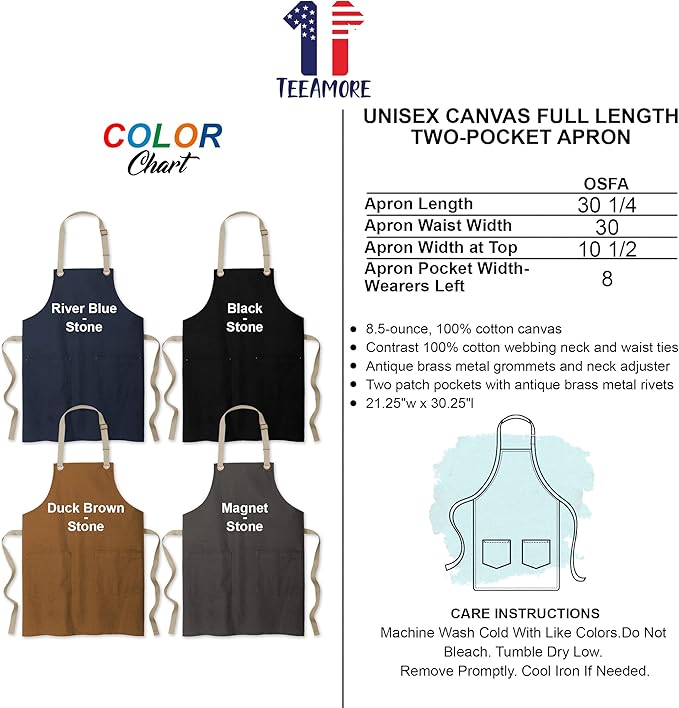 TEEAMORE Custom Embroidered Kitchen Apron Add Your Name Logo Design Cooking Baking Kitchen Chef Apron Gifts
