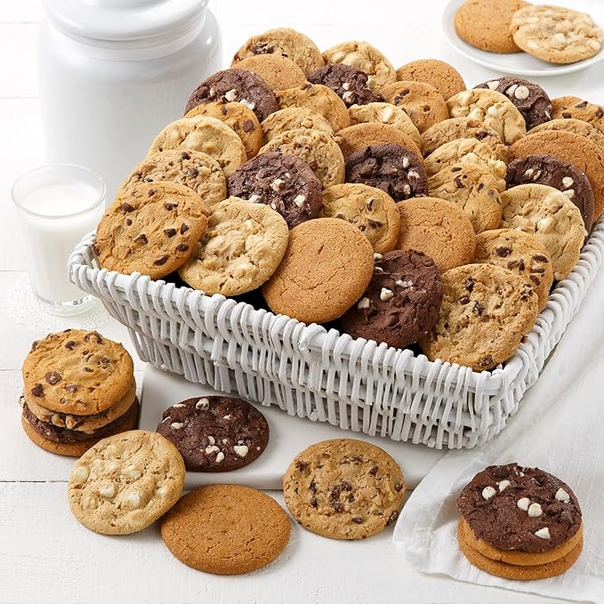 Mrs. Fields 4 Dozen Original Cookie Basket - Assorted with 48 Original Sized Cookies in our 5 Classic Cookie Flavors