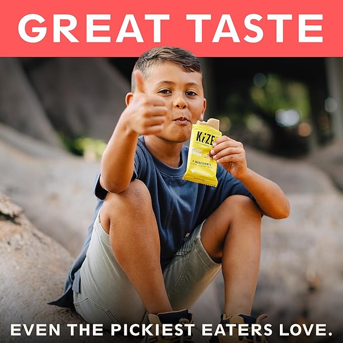 KiZE Energy Bars - Cookie Dough - 30-Count - Gluten Free, Dairy Free, Non-GMO, and High Protein Meal Replacement Energy Bars, Clean and Simple Food Ingredients - 10g High Protein Snacks (30 Count)