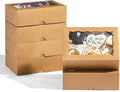 20PCS Brown Cookie Boxes with Window, 8x6x2.5 Inch Gift-Ready Pastry Box for Chocolate Strawberries, Macarons, Truffles, Perfect for Thanksgiving Day,Father's Day, Christmas Party Favors