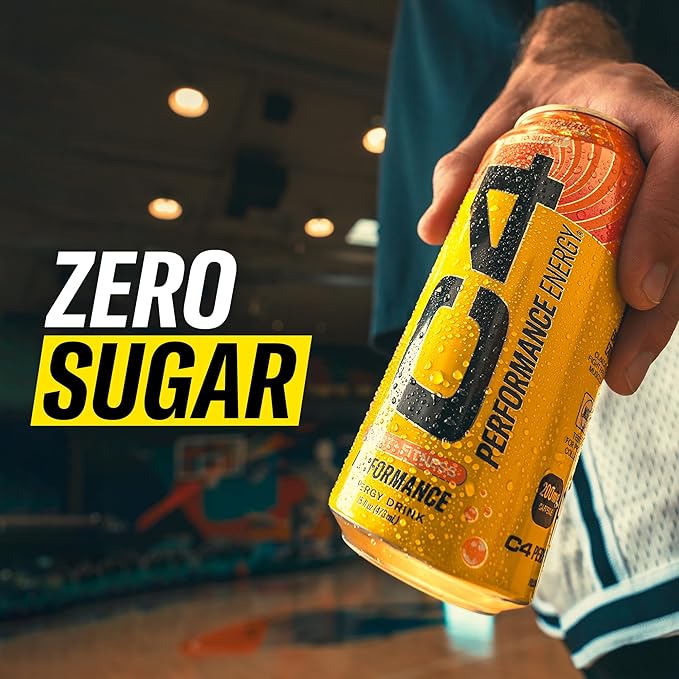 C4 Energy Drink 12oz (Pack of 12) - Strawberry Watermelon Ice - Sugar Free Pre Workout Performance Drink with No Artificial Colors or Dyes