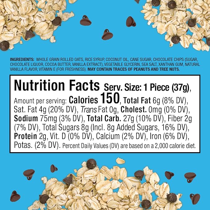 Bobo's Original With Chocolate Chips Bite, Gluten Free, Non-GMO, Whole Grain Oats, Pack of 30 | Snack Bars | On-the-Go | Made with Simple Ingredients