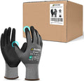 DULFINE Safety Work Gloves MicroFoam Nitrile Coated-36 Pairs Pack,Seamless Knit Nylon Glove with Black Micro-Foam Nitrile Grip,Ideal for General Purpose,Automotive,Home Improvement,Painting(Large)