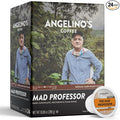 Angelino's Coffee Mad Professor Coffee Pods - Major Colombian Blend, Medium to Dark Roast coffee K Cups compatible, Reserve, Place of Origin: Colombia, Dark Chocolate, Nectarine & Plum Notes, 24 Count - Premium Coffee for Keurig Machines