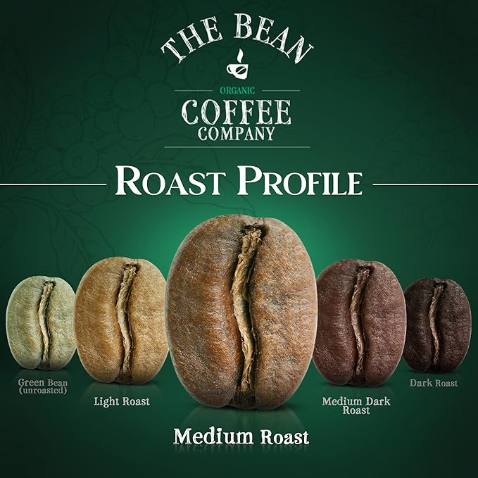 The Bean Organic Coffee Company Chocolate Macadamia Nut, Medium Roast, Whole Bean Coffee, 16-Ounce Bag
