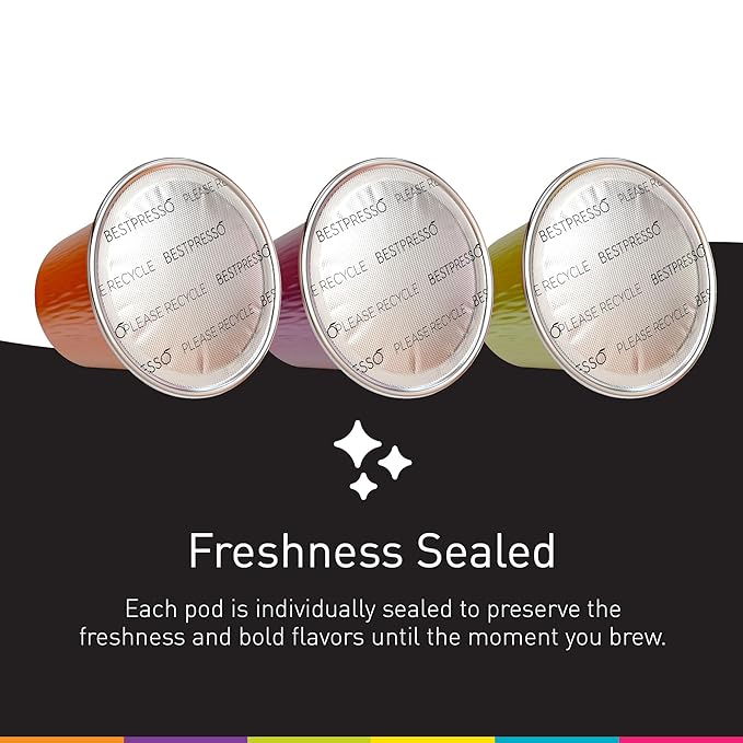 Bestpresso Coffee for Nespresso OriginalLine Machine 120 pods Certified Genuine Espresso Variety Pack, Pods Compatible with Nespresso OriginalLine