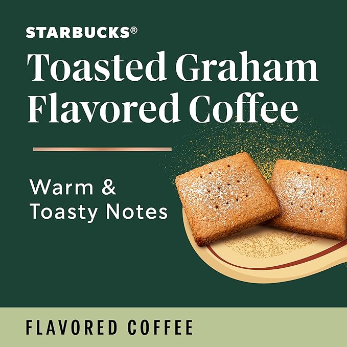 Starbucks K-Cup Coffee Pods, Toasted Graham Flavored Coffee, Naturally Flavored, 100% Arabica, 6 boxes (60 pods total)