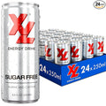 XL Energy Drinks Sugar Free 24 Pack - Sugar Free Energy Drinks with 80mg Caffeine plus Taurine & B Vitamins - Improve Performance with Zero Sugar Energy Drinks, XL Suagr Free Low Calories Drinks & Beverages