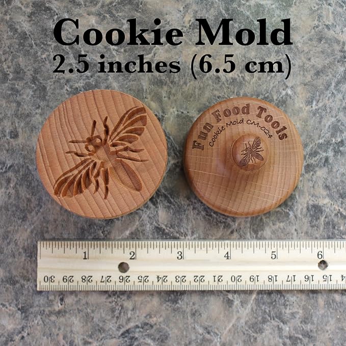 Wood Cookie Stamp, 2.5 Inch (Honeybee CS-024)