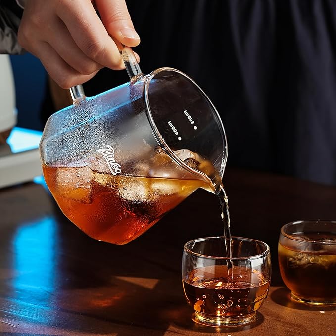 Bincoo Pour Over Coffee Maker Set, 16oz Drip Coffee Maker, Included Borosilicate Glass Coffee Carafer and Coffee Dripper & Size 02 50 Pcs Paper Filter (16oz-Clear)