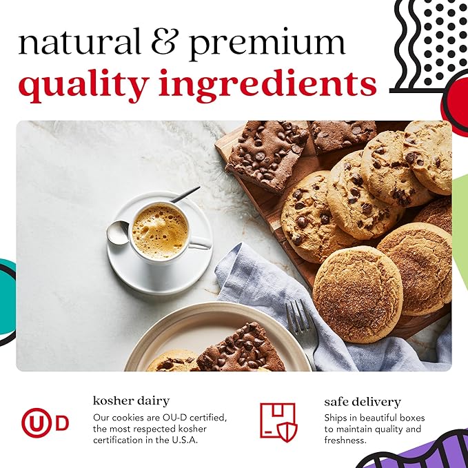 David’s Cookies Gluten-Free Cookies & Brownies in Sweet Sampler Tin – Freshly Baked Classic Chocolate Chip Cookies & Fudgy Brownies – Gourmet Bakery Gift, Dessert Treats for All Ages & Occasions