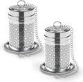 2 Pack Reinmoson Large Tea Infuser for Loose Tea & Spice Infuser for Cooking, Extra Fine Mesh Large Tea Strainers, 304 Stainless Steel Loose Leaf Tea Steeper for Black Tea, Rooibos, etc