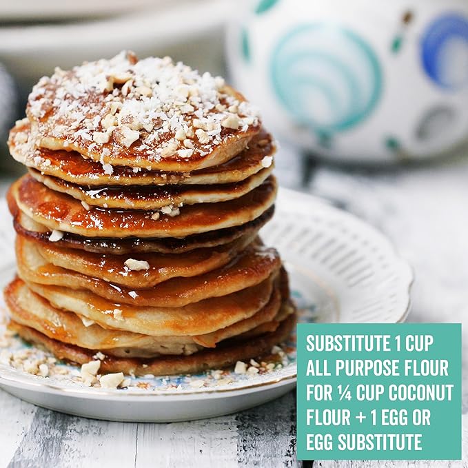 Viva Naturals Organic Coconut Flour, 4 lbs (1.81 kg) – Gluten Free Flour for Keto, Paleo & Vegan Baking, Good Source of Fiber, Low Fat, Non-GMO, Unbleached & Unrefined
