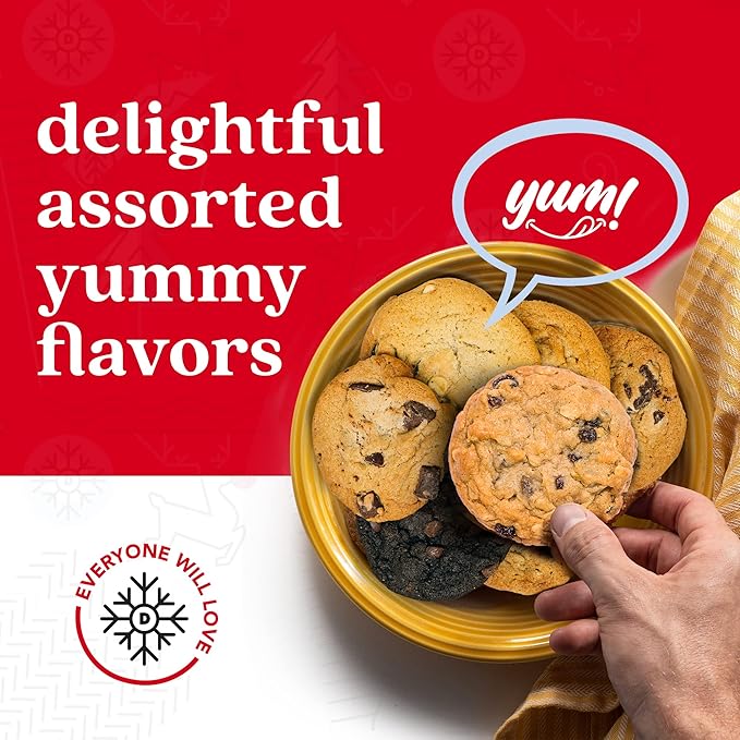 David’s Cookies Happy Holidays Assorted Cookies Gift Tin – 2lbs Soft and Gourmet Christmas Cookies Tin – Freshly Baked Holiday Cookies Gift Basket - All Natural and Handmade Christmas Cookies