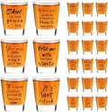 Kolewo4ever 24 Pieces Funny Friends Shot Glasses Funny Friends Shot Glasses Clear Glass Cups with Heavy Base for Adult Small Glass Shot Cups 1.75 oz Shot Glass for Best Friend