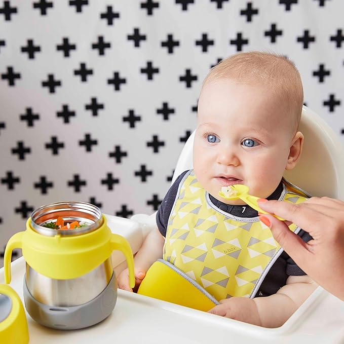 b.box Insulated Food Jar with Spork for Toddlers | Easy Open Container | Stainless Steel, 5hrs + of perfect temperatures | Dishwasher safe, BPA Free (Blue Slate, 11 oz)