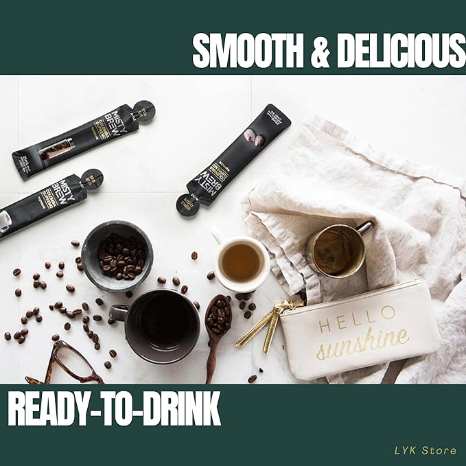 Cold Brew Coffee Concentrate liquid, Single Serve Coffee Sticks, MistyBrew, Imported from Korea, Premium coffee (10 sticks, Supremo)