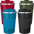 4 Pack Insulated Coffee Mug with Lid 12oz Travel Coffee Tumbler Stainless Steel Reusable Coffee Cups Thermal Coffee Mug for Hot and Iced Cold Drinks, Multicolor