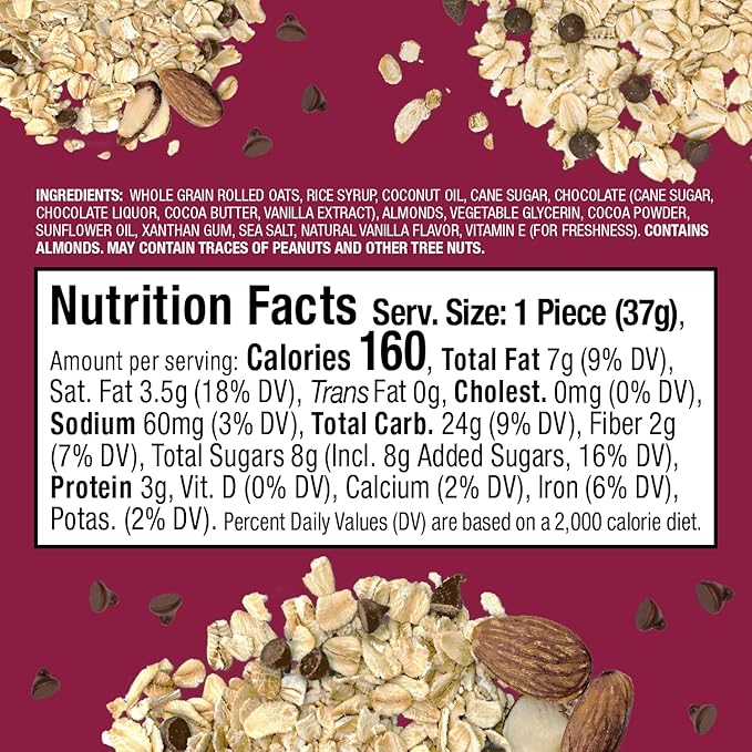 Bobo's Oat Bites (Almond Brownie, 30 Pack Box of 1.3 oz Bites) Gluten Free Whole Grain Rolled Oat Snack- Great Tasting Vegan On-The-Go Snack, Made in the USA