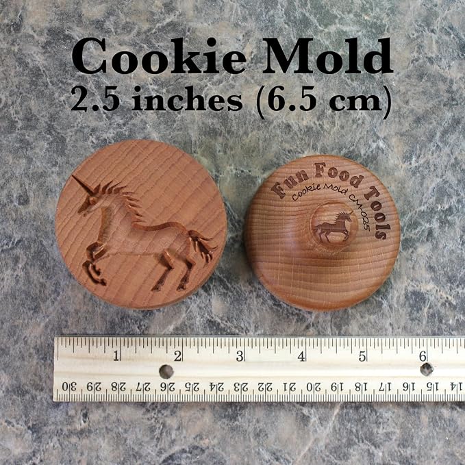 Wood Cookie Stamp, 2.5 Inch (Unicorn CS-025)