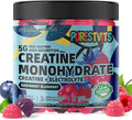 Creatine Monohydrate Gummies (5g) – Pre-Workout Energy & Muscle Growth Support for Men & Women | Blueberry Raspberry Electrolyte Gummies (135 Count)