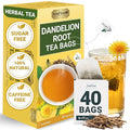 LeafLea 40 Dandelion Root Tea Bags, Dandelion Tea Supports Wellness and a Balanced Lifestyle, 100% Natural & Pure Dandelion Root, Vegan, No Sugar, Caffeine-Free