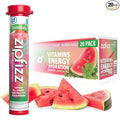 Zipfizz Daily Energy Drink Powder, Watermelon, 20 Pack | 3-in-1 Sustained Energy, Rapid Hydration, and Essential Vitamins | Sugar-Free | Electrolyte Powder | Contains Vitamin B-12 & Antioxidants