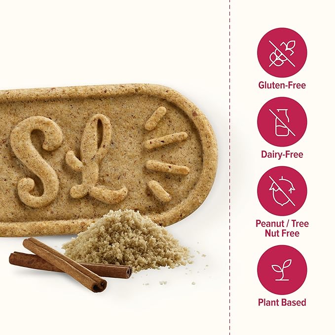 Sweet Loren's Vegan Breakfast Biscuits | Cinnamon Sugar | 4g Protein, 19g Whole Grains | Plant Based, Gluten Free, Dairy Free, Nut Free Snacks | 6 Pack (30 Total Biscuits, 1.6 ounce each)