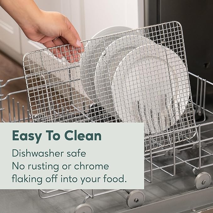 Ultra Cuisine Heavy Duty 100% Stainless Steel Cooling Rack for Cooking and Baking - Baking Rack & Wire Cooling Rack - Fits Half Sheet and Jelly Roll Sheet Pans - 11.5''x16.5'' & 10''x14.75''
