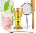 TEANAGOO Matcha Whisk Set,6-PCS Traditional Starter Set,100 Prongs Whisk with Pink Cherry Blossom Holder,Scoop(Chashaku),Tea Spoon,Bamboo Chasen,Ceremony Accessory,Gift for Friend/Family