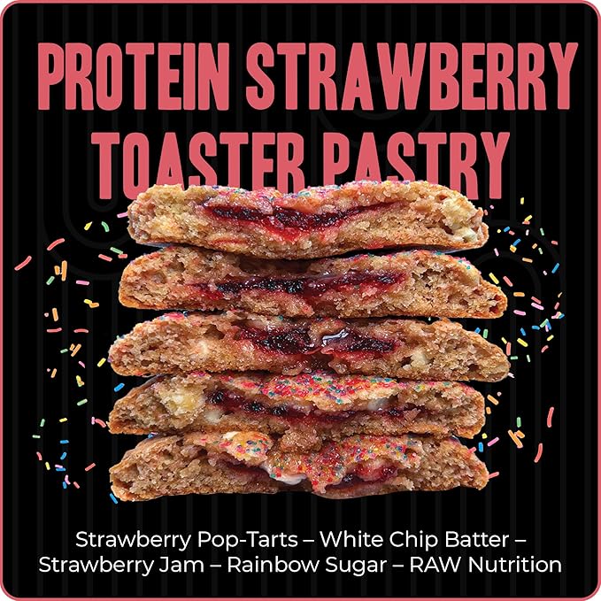 My Cookie Dealer Protein Cookies, Strawberry Toaster Pastry (4oz, Pack of 3) - 18g Protein per Cookie - Individually Wrapped Workout Snacks for On-The-Go Travel