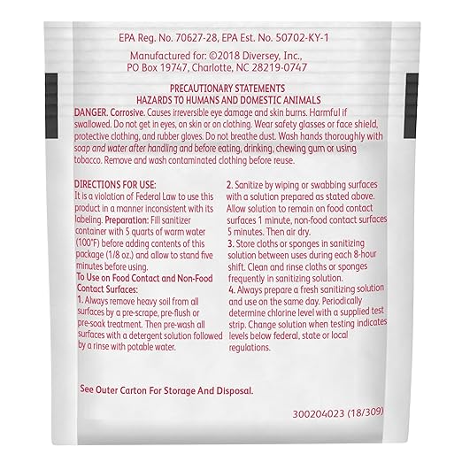 Diversey Sani-Sure Multi-Surface Sanitizer (.125-Ounce, Case of 100)