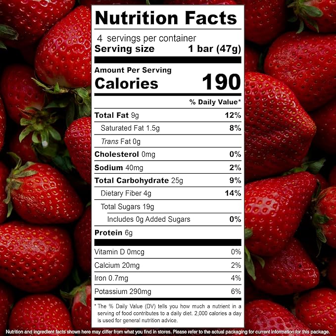 JONESBAR (Peanut Butter & Jelly, 4 Count (Pack of 1)), USDA Organic Fruit & Nut Bar, Non-GMO, Kosher, Vegan, Gluten Free, Simple Snack Bar