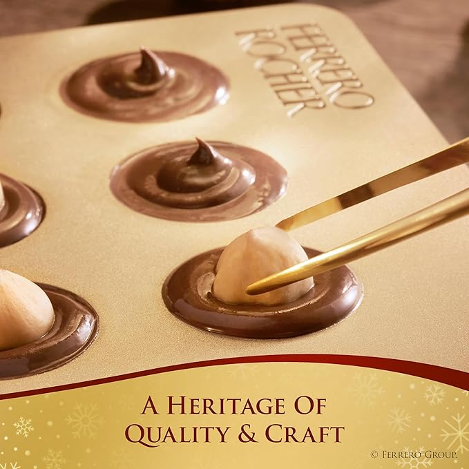 Ferrero Rocher, 24 Count, Premium Milk Chocolate Hazelnut, Chocolates for Gifting, 10.6 oz